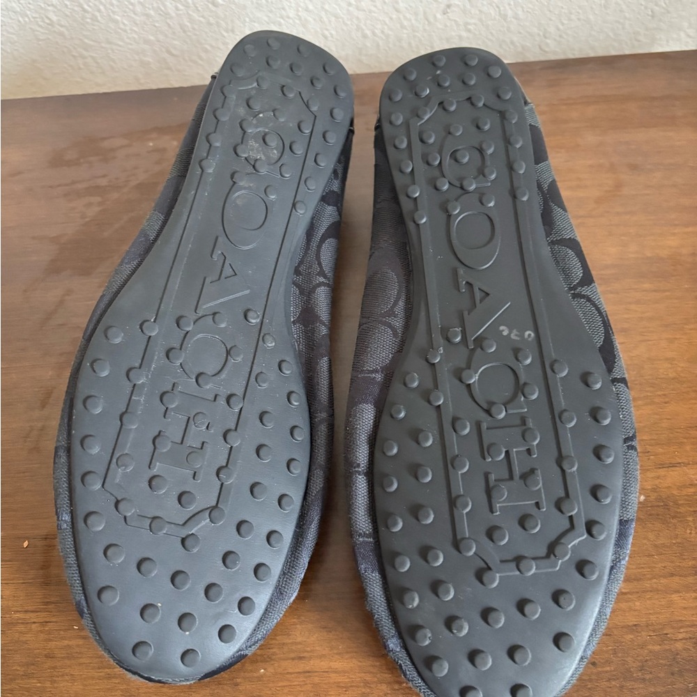 Coach Fortunata Buckle Loafers Size 9.5B Signature Print Patent Leather Trim - Picture 4 of 9